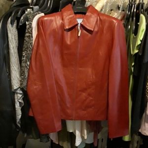 red leather jacket